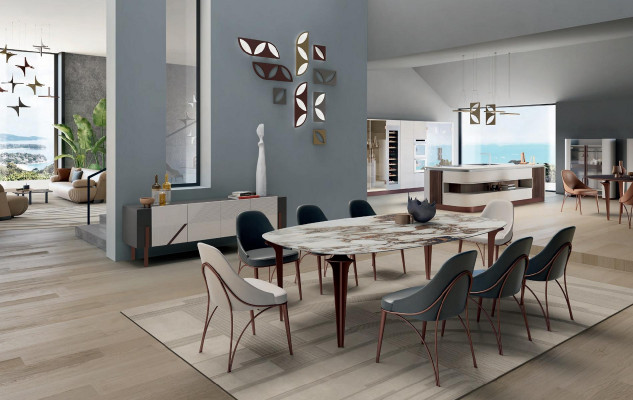 Esstisch 8 Stühle Sideboard Esszimmer Italienische Möbel Bizzotto Set 10 tlg.