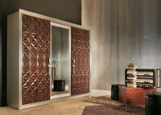 Kommode mit 2 Schubladen Sideboard Hochglanz Schrank Anrichte in Braun Neu