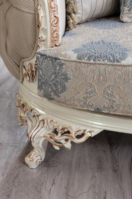 Chesterfield 3 Sitzer Designer Sofa Luxus Polster Sofas Couchen Stoff Textil Neu