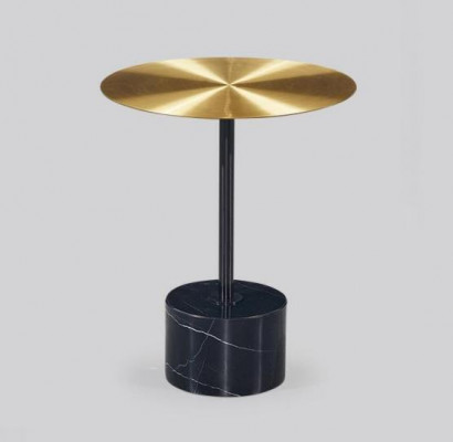 Schwarz-Goldener Beistelltisch Runder Ablagetisch Wohnzimmer Tische Neu