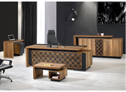 Komplettbüro Büromöbel Schreibtisch Büro Bürotisch Set 4tlg Holz Braun
