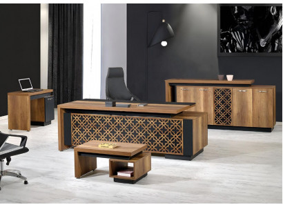 Klassische Komplette Arbeitszimmermöbel Schreibtisch 4tlg Holz Braun