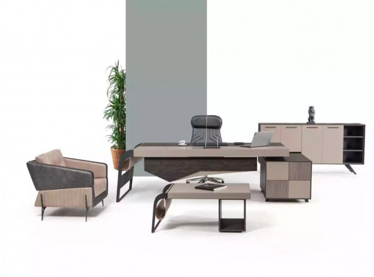 Kanzlei Luxus Möbel Büroeinrichtung Komplettes Set Tisch Schrank 3tlg