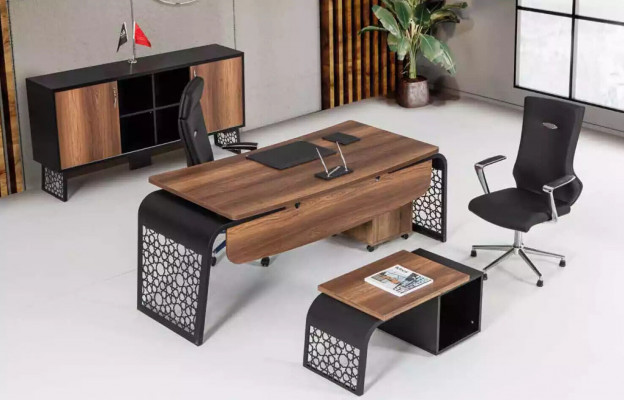 Moderner Holt Büro Eckschreibtisch Büroschrank Aktenschrank Couchtisch
