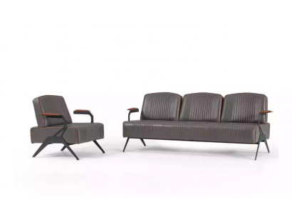 Sofa Set 2 Luxus Möbel Sofagarnitur Dreisitzer Arbeitszimmer Einrichtung 3+1
