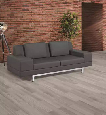 Graue Couchgarnitur Dreisitzer Sessel Sofagarnitur Arbeitszimmer Sofas 3+1