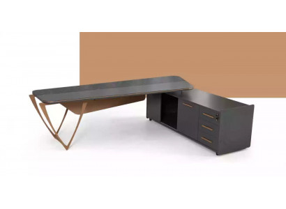 Büromöbel Eckschreibtisch mit Schubladen Moderner Arbeitszimmer Tisch