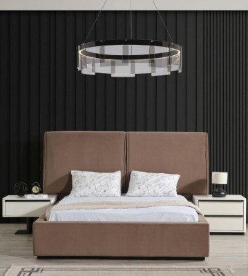 Schlafzimmer Garnitur Doppelbett Bett Nachttische 4tlg Beige Schrank