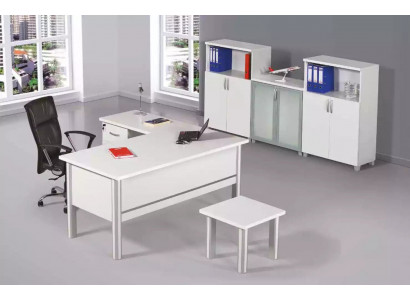 Helle Kanzlei Möbel Büro Einrichtung Tisch Couchtisch Aktenschrank 3tlg