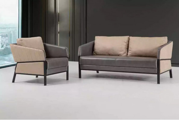 Luxus Sessel Textil Möbel Büro Einrichtung Arbeitszimmer Polstersessel