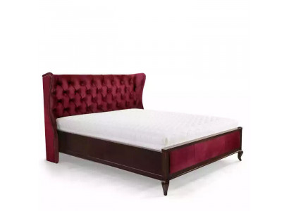 Klassisches Chesterfield Stil Betten Luxus Doppel Bett Holz Möbel Rot Samt