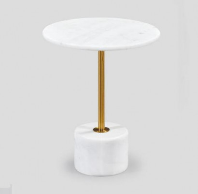 luxuriöse Couchtisch Tische Rund modern Marmor Weiß Beistelltisch neu
