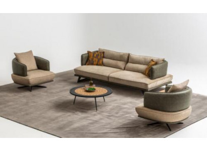 Wohnzimmer Modern Sofa Set Designer Couch Garnitur Polster 3-Sitzer 2x Sessel