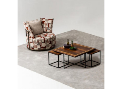 Design Stoff Mehrfarbig Couch Sessel 1 Sitzer Polster Sofas Lounge Club Neu