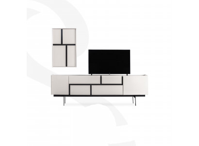 Stilvoll Wohnzimmer Set Besteht aus TV Lowboard und Wandschrank 2tlg.