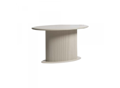 Moderne Holztisch Esszimmertisch Esstisch Oval Tisch Holz Beige 140 cm