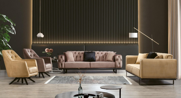 Sofagarnitur Couch Set Chesterfield 3+3+1+1 Sitz Sofa Polster Möbel Garnitur