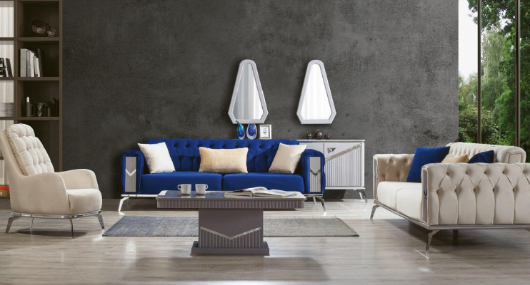Sofagarnitur Couch Set Polster Möbel 3+3+1 Couchtisch 4tlg. Garnituren
