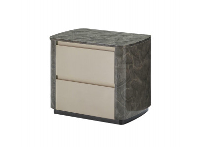 Nachttisch Grau Modern Design Möbel Holz Luxus Bestelltisch Tisch Schlafzimmer