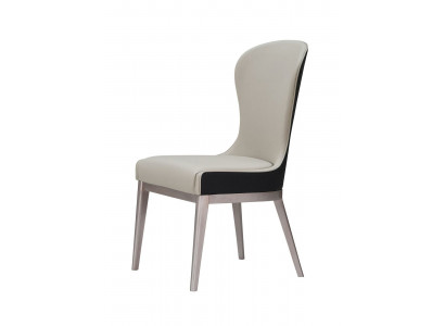 Luxus Lehnstuhl Stühle Design Möbel Esszimmer Edelstahl Grau Lederstuhl Edler