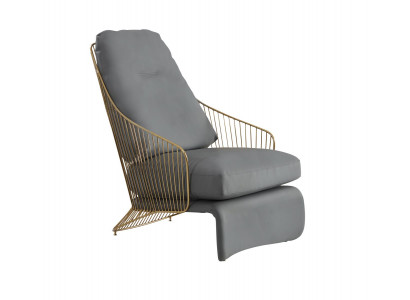 Luxus Designer Relaxsessel Lounge Club Sessel Leder Edelstahl Designmöbel