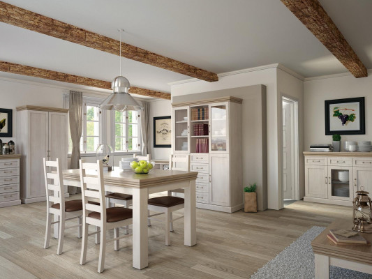 Kommode mit Schubladen Flügeltüren Kommodem Sideboard Glas Schrank Metallgriffe