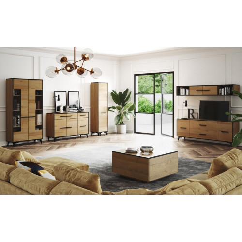 Kommode Schrank TV Ständer Regal Wohnzimmer 6tlg. Möbel Wohnwand Wohnwände Set