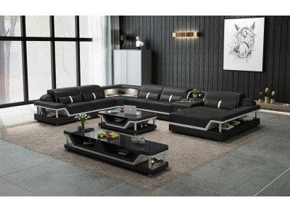 Designer Wohnlandschaft U-Form Couch Ecksofa Polster Garnitur Eckgarnitur