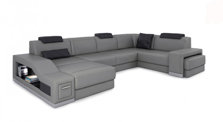 Wohnlandschaft Ecksofa U-form Eckcouch LED Beleuchtet Sofa Couch