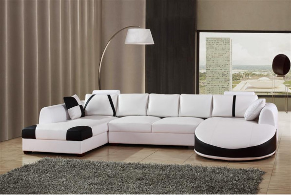Ecksofa Ledersofa Polster Wohnlandschaft Sofa Couch Eckgarnitur U Form
