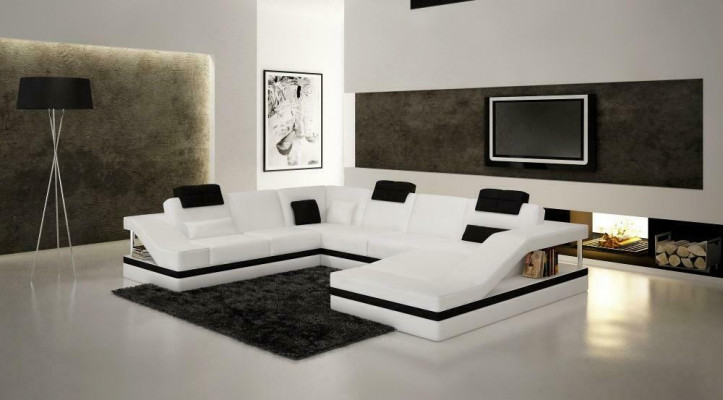 Ecksofa Ledersofa Polster Sofa Wohnlandschaft Couch Eckgarnitur U Form