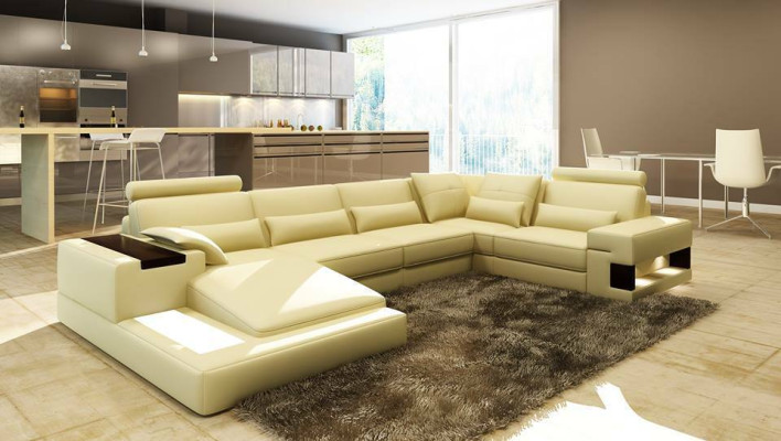 Marken Sofa Wohnlandschaft Ledersofa Couch Garnitur Wohnlandschaften