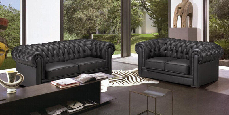 Ledersofa Sofa Couch Sofagarnitur Sitzer Garnitur Design Moderne Sofas
