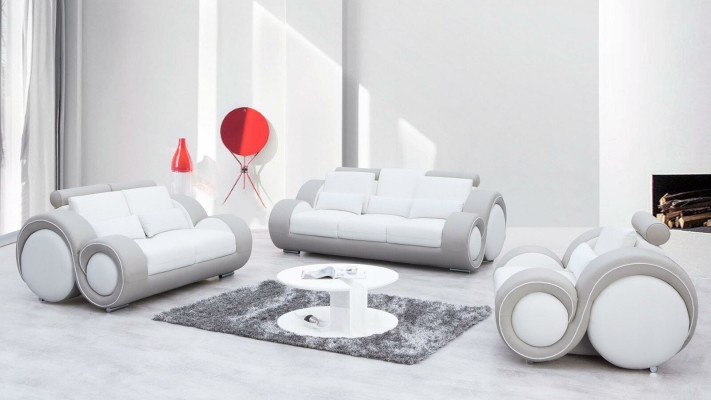 Moderne Sofagarnitur 3+2+1 Sitzer Set Design Sofas Polster Couchen Textil