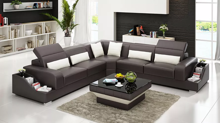Ledersofa Eckcouch Polstergarnitur Sofa Couch Wohnlandschaft Polster Eckgarnitur