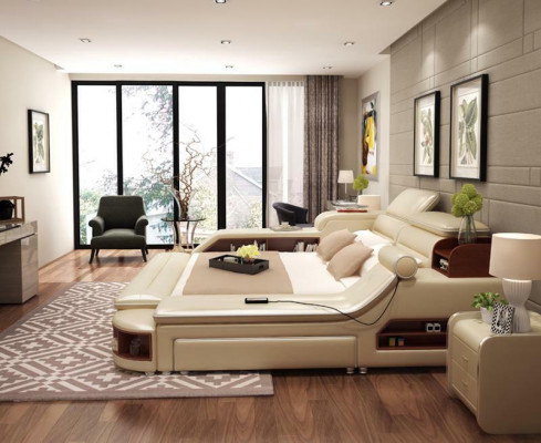 Exclusiv Bett Design Polster Betten Regal Save Tresor Ablagen Doppel