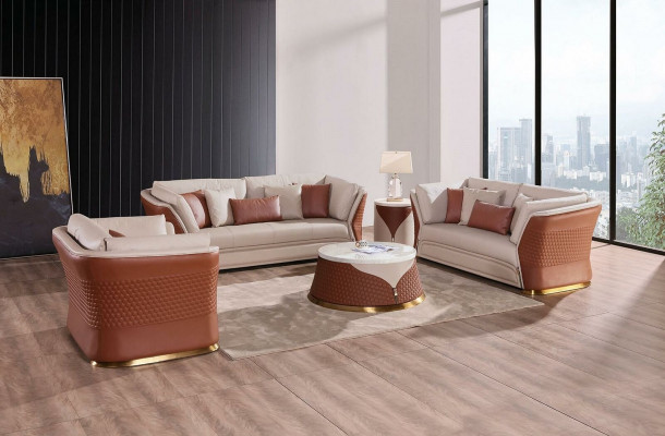 Wohnlandschaft Sofas Couch Polster Sofa 3 Sitzer Garnitur Ledersofa Modern Neu