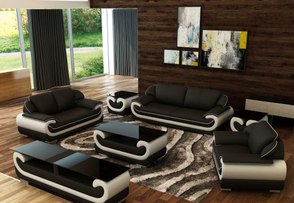 Ledersofa Couch Wohnlandschaft 3+2 Sitzer Garnitur Design Modern Sofa xlmoebel.at