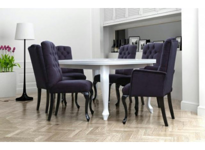 6x Chesterfield Sessel Lehn Textil Sitz Polster Stuhl Designer Esszimmer Stühle