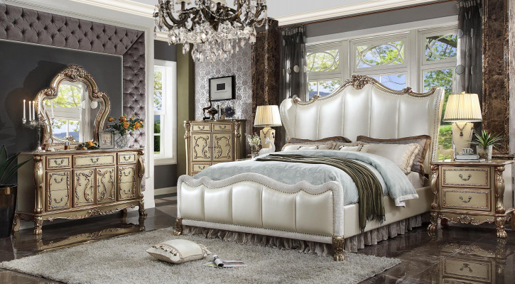 Design Luxus Schlafzimmer Set Deko Bett 2x Nachttische Kommode Garnitur
