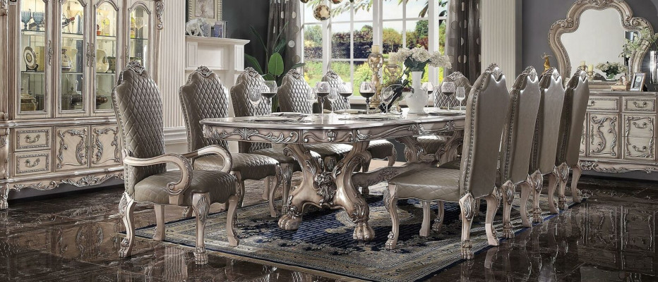 Esszimmer Komplette Garnitur Tisch Anrichte 10x Stuhl Set Vitrine Barock 14tlg.