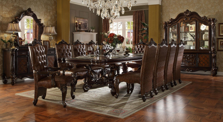 Komplette Braue Essgruppe Esszimmer Garnitur 10 Chesterfield Lehnstühle Tisch