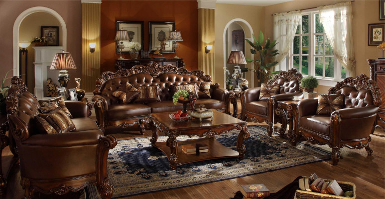 Ledersofa Sofagarnitur Set Garnitur Gruppe Couch Chesterfield Sofa Barock