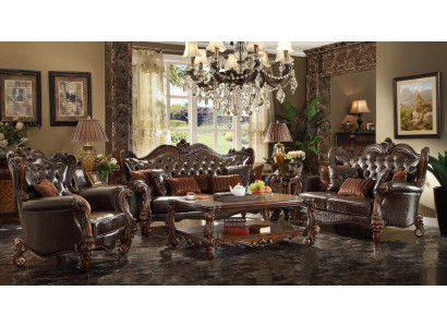 Luxus Chesterfield Sofagarnitur 3+2+1 Sitzer + Couchtisch Möbel Couch