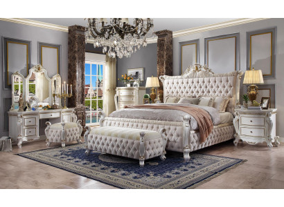 Schlafzimmer Set Bett Nachttisch Schminktisch Spiegel Hocker Chesterfield
