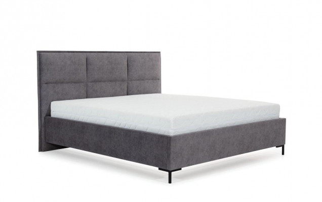 Bett Grau Schlafzimmer Holz Möbel Textil Klassische Art déco Stil