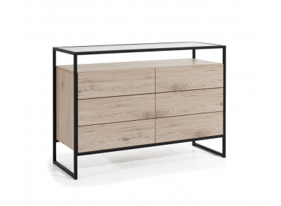 Loft Kommode Braun Holz Möbel Design Sideboard 120cm Anrichte Schrank