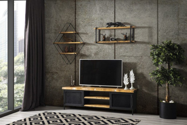 Pionierzeit Möbel Schrank Sideboard Holz rtv Lowboard Regal 3tlg. Set