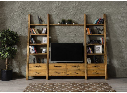 Wohnwand Luxus Schrankwand Schrank Möbel Wohnzimmer rtv sideboard Holz 