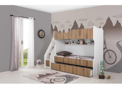 Kinderbett Etagenbett Bett Kindermöbel Weiß Garnitur Moderne Kinder